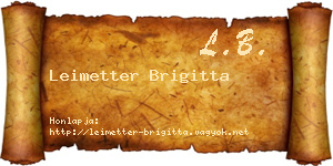 Leimetter Brigitta névjegykártya